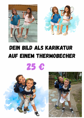 Thermobecher Karikatur personalisierbar