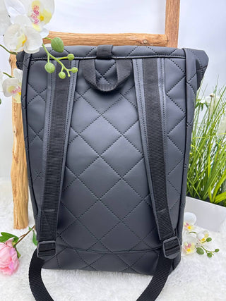 backpack flowers leather Rolltop backpack flowers with anchor blue (faux leather & softshell) – Lucalina Design